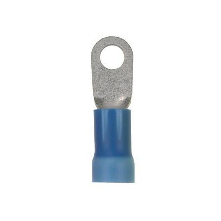 Panduit Ring Terminal, #8 Stud Size, 6 AWG, 600 V, Vinyl Insulated, Blue, 20 PK PV6-8R-E